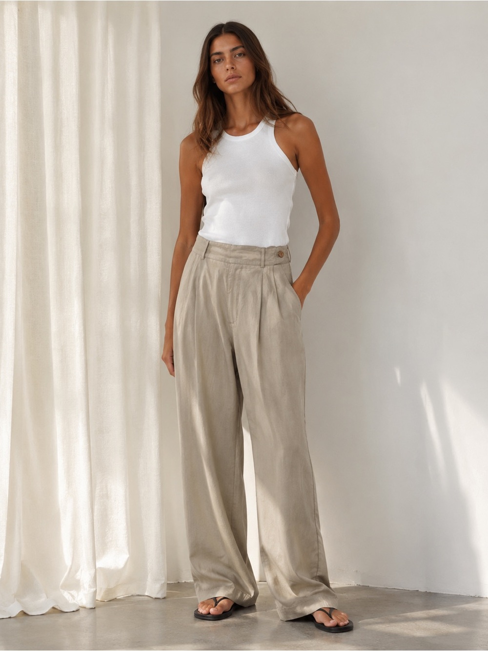 40🌟 Never Ever Miss You 100% Silk Wide-Leg Pants